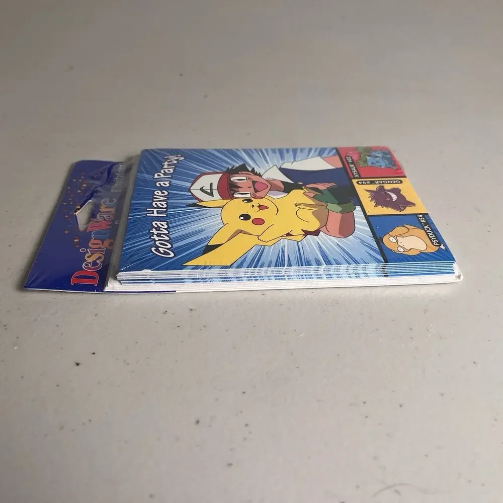 Vintage Pokemon Birthday Party Invitation Cards 1990s New Pikachu Psyduck USA